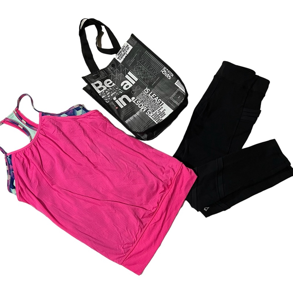 Lululemon Ivivva Kids 12 Workout Leggings Tank Bag Lot